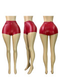 Sexy Elastic Leather Bodycon Hot Pants Shorts