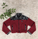 Autumn/Winter Letter Jacket Outerwear Warm Leather Suede Top