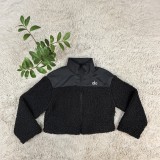 Autumn/Winter Jacket Outerwear Lettering Loose Fit Warm Fleece Top
