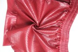 Knitted PU leather jacket for women, short style, lapel zipper, motorcycle jacket, European and American loose foreign trade women's top