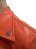 Autumn/Winter New Arrival Zippered Multi-Pocket PU Leather Streetwear Multicolored Jacket