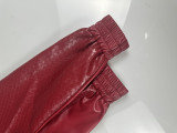 Knitted PU leather jacket for women, short style, lapel zipper, motorcycle jacket, European and American loose foreign trade women's top