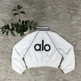 Casual Stand-up Collar Letter Print Baseball Jacket