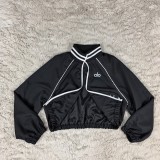 Casual Stand-up Collar Letter Print Baseball Jacket