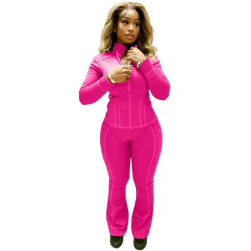 Sexy tight long sleeved micro trumpet two-piece set