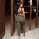 Yoga Suit Sports Vest High Waist Belly Fitness Suit Set without cardigan