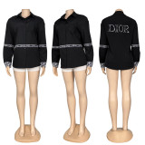 Women's Pockets Embroidered Elegant Solid Color Long Sleeve Simple Shirt