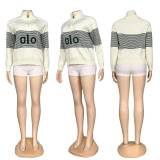 Loose High Neck Half-zip Knit Sweater