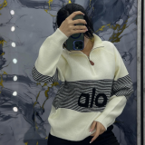 Loose High Neck Half-zip Knit Sweater