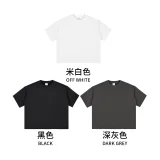 Dragon scale  short sleeved Boxy short width cross-border American 280G heavyweight solid color fringed short sleeved T-shirt for men