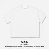 Dragon scale  short sleeved Boxy short width cross-border American 280G heavyweight solid color fringed short sleeved T-shirt for men