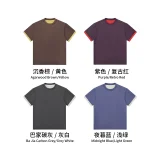 230G Retro Two-Tone Short-Sleeved T-Shirt for Men, Commuting American Style, Unisex Colorblock Layering Top