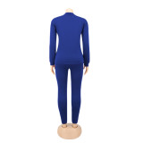 Autumn and winter round neck solid color long sleeved sweatshirt sports suit