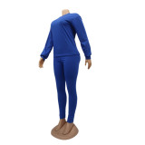 Cotton solid color long sleeved pants, leggings, sports suit
