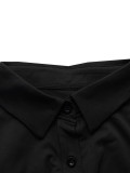 Fashion collar short sleeved high waisted wide leg pants fashion set