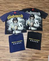 Godspeed Cross border American Rock Street Washed Vintage Style Short Sleeve T (Digital Print) Fabric: 32 count combed double yarn weighing 250 grams
