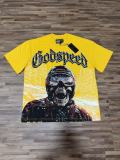 Godspeed Cross border American Rock Street Washed Vintage Style Short Sleeve T (Craft Printed) Fabric: 32 count combed double yarn weighing 240 grams