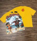 Godspeed Cross border American Rock Street Washed Vintage Style Short Sleeve T (Craft Printed) Fabric: 32 count combed double yarn weighing 240 grams