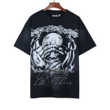 Hellstar Hellstar Washed Retro Beauty Trendy Print Short Sleeve T-Shirt Fabric: 250g 32-count fine cotton double yarn pure cotton
