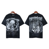 Hellstar Hellstar Washed Retro Beauty Trendy Print Short Sleeve T-Shirt Fabric: 250g 32-count fine cotton double yarn pure cotton