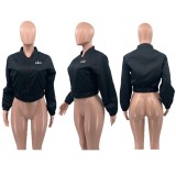 Alo Spring and Autumn new letter jacket embroidered short loose and versatile casual jacket