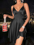 Spring/Summer Women's Sexy V-neck Strap Skirt Cocktail Dress Luxury Dress