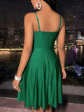 Spring/Summer Women's Sexy V-neck Strap Skirt Cocktail Dress Luxury Dress