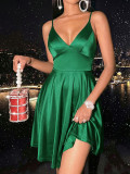 Spring/Summer Women's Sexy V-neck Strap Skirt Cocktail Dress Luxury Dress