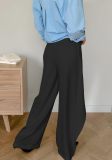 High waisted new design irregular casual suit straight leg pants