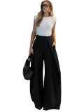 Spring and Summer New Arrival High-Waisted Pleated Casual Wide-Leg Pants