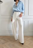 High waisted new design irregular casual suit straight leg pants