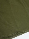 Casual and fashionable solid color shirt collar sleeveless single breasted dress mid length
