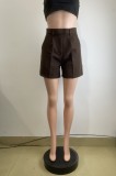 Spring and summer casual workwear shorts, high waist slimming versatile three quarter pants