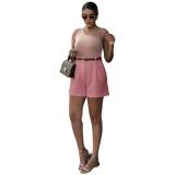 Spring and summer casual workwear shorts, high waist slimming versatile three quarter pants