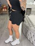 Fashion casual sports vest shorts set pocket zipper top elastic pants with letters ALO
