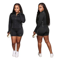 ALO minimalist pull-up yoga suit top, long sleeved jacket, pants, shorts, fashionable embroidery set