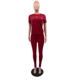 ALO Summer New Fashion Casual Sports Set Embroidered Quick-Dry Two-Piece Set