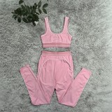 ALO Fashion Sleeveless Sports Tank Top, High Waist, Hip Lifting, Abdominal Compression, Fitness Yoga Suit Set
