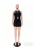 New women's casual slim slit skirt set