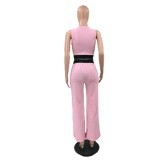 ALO spring and summer new casual sports crop top fashion hot stamping vest pants two-piece set