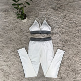 ALO sexy chest cushion gathering sports vest with high waist, hip lifting, and abdominal compression yoga set