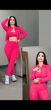 ALO Fashion Letter Vest Yoga Suit Naked High Elasticity Leisure Running Sports Three Piece Set
