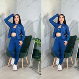 Naked yoga set, tight fitting and quick drying fitness suit, outdoor sports running three piece set