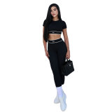ALO fitness set, simple sports style, sun protection, sweat absorption, yoga suit, vest, pants, two-piece set