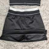 Casual Sports Sleeveless Tank Crop Top Safety Skort