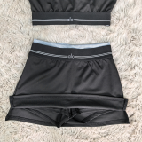 High-elasticity Sports Slim-fit Tank Top Anti-exposure Mini Skirt