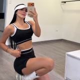 Casual Sports Sleeveless Tank Crop Top Safety Skort