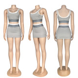 Casual Sports Sleeveless Tank Crop Top Safety Skort