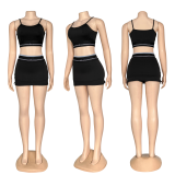 High-elasticity Sports Slim-fit Tank Top Anti-exposure Mini Skirt
