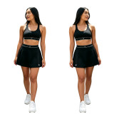 ALO fashion sexy sports vest short skirt two-piece set quick drying breathable fitness suit tennis skirt